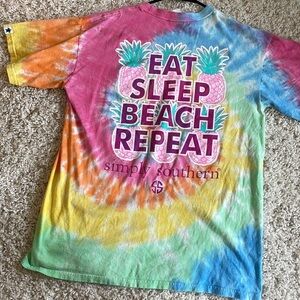 Simply Southern Eat Sleep Beach Repeat Tie Dye Tee